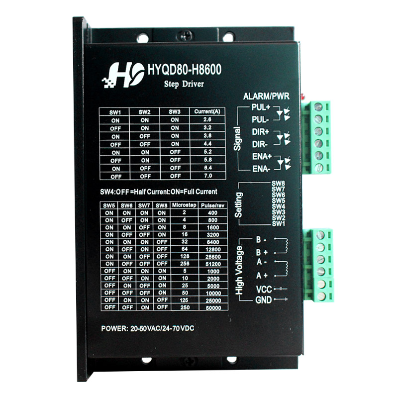 86步進(jìn)電機(jī)驅(qū)動(dòng)器7A輸出256細(xì)分70V高電壓  HYQD